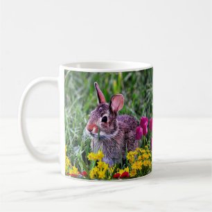 Mug Saison printanière du lapin sauvage et des tulipes
