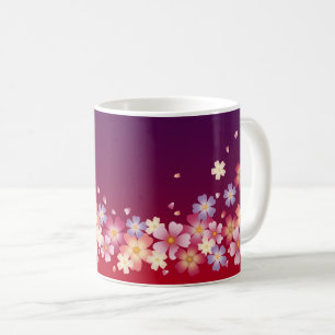 Mug Sakura Blossoms Mixtes Kimono Style Rouge & Purple