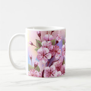 Mug Sakura rose sur la peinture Arrière - plan