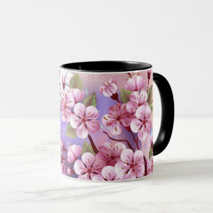 Mug Sakura rose sur la peinture Arrière - plan