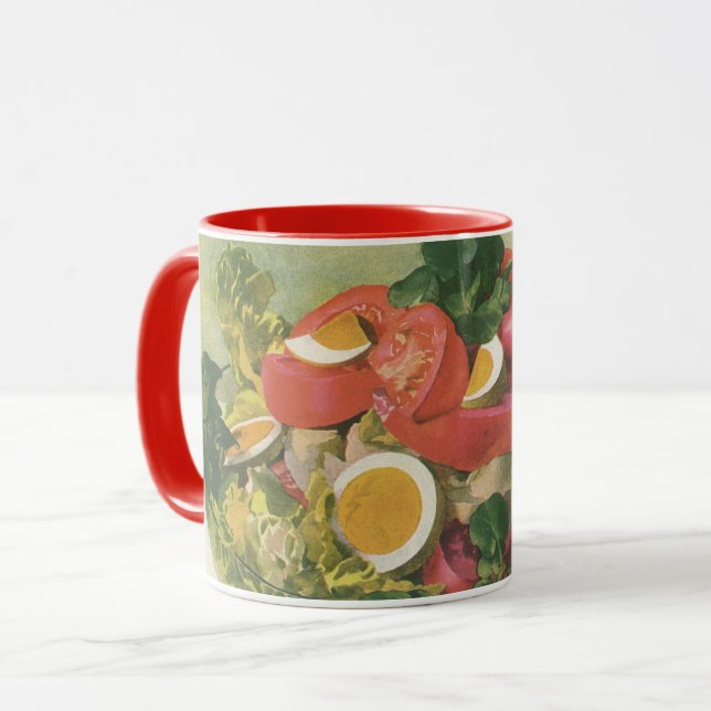 Mug Salade d'œufs et de tomates vintage (Devant gauche)