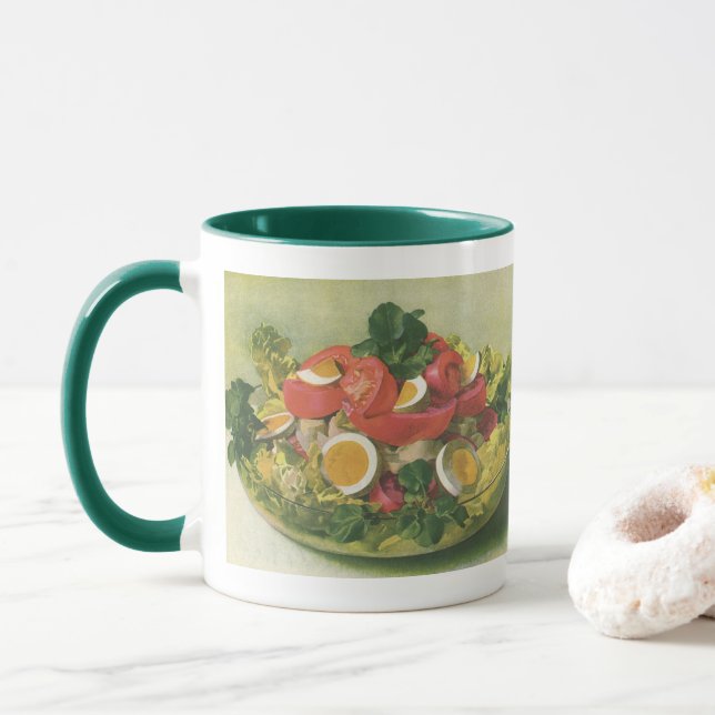 Mug Salade Mesclun verte biologique d'aliments anciens (Avec donut)