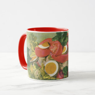 Mug Salade vintage d'oeufs et de tomates