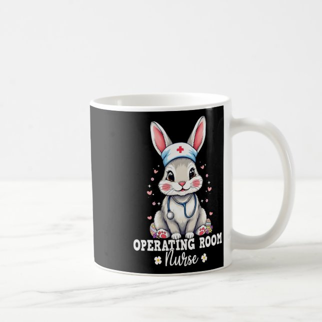 Mug Salle d'opération Bunny infirmière avec Stethoscop (Droite)