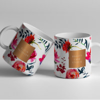 Salon de beauté nom glam cuivre aquarelle fleurs