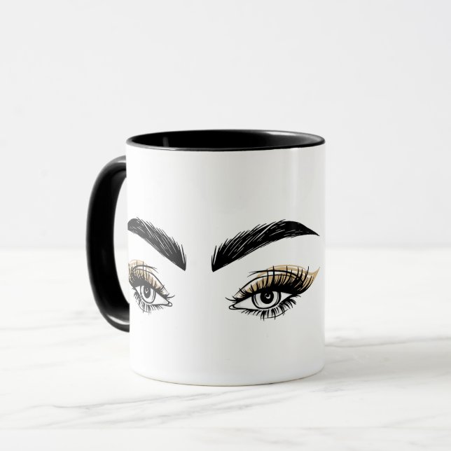 Mug Salon de beauté Pretty Eyes Maquillage Cils (Devant gauche)
