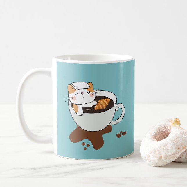 Mug Salon de chat au café (Avec donut)