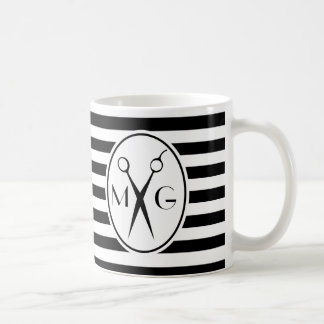 Mug Salon de coiffure de coiffeur d'initiales de