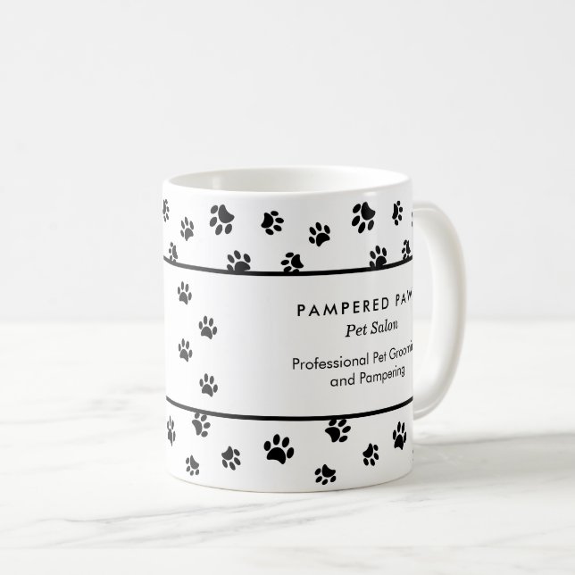 Mug Salon de toilettage professionnel Custom Black Paw (Devant droit)