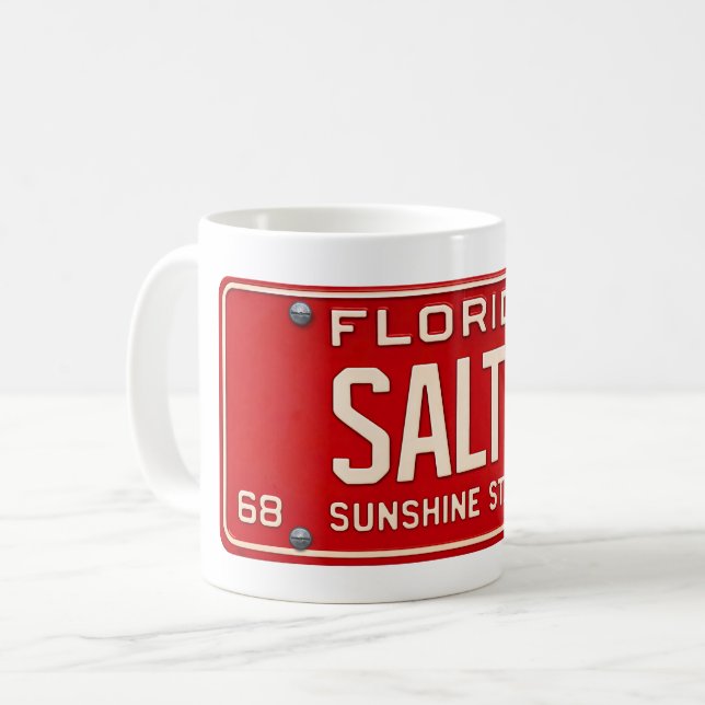 Mug Salty Life 1969 | Plaque d'immatriculation rouge r (Devant gauche)