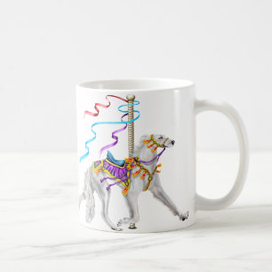 Mug Saluki Carousel Blanc