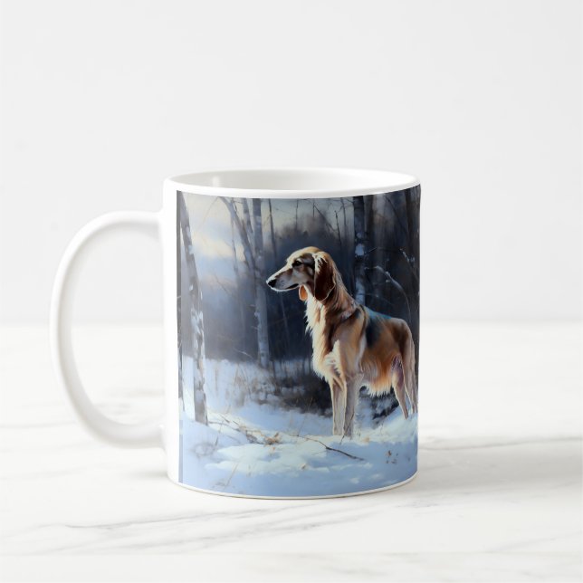 Mug Saluki Laisser neiger Noël (Gauche)