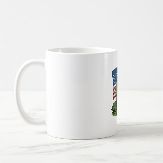 Mug Salut de tortue patriotique Vector Design_1 (Gauche)
