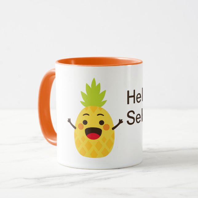 Mug Salut les amis ! Illustration de l'ananas (Devant gauche)