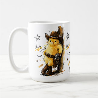 Mug Salut Mignon Bébé Poussin Cowboy Art Western