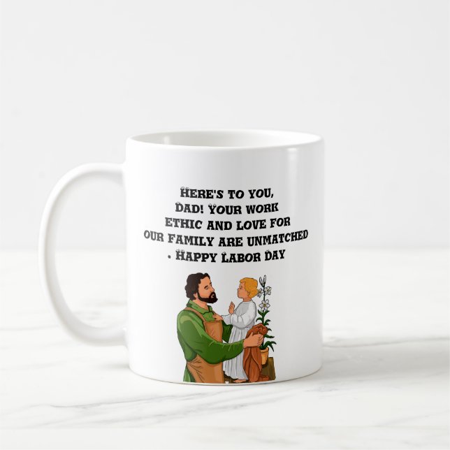 Mug Salut, papa ! Cadeau de la fête du travail (Gauche)