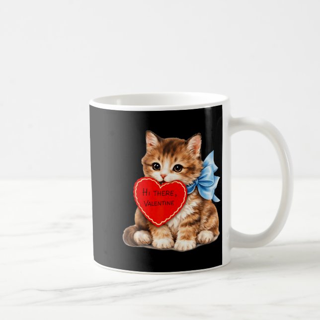 Mug Salut Saint-Valentin Mignon Chat Chaton Design D'a (Droite)