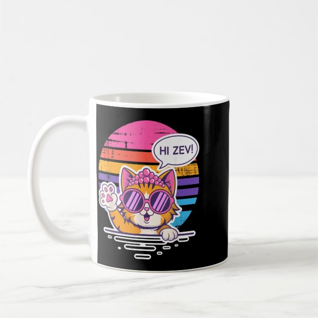 Mug Salut Zev Drôle Chat Princesse Coucher de soleil L (Gauche)