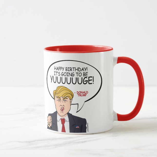 Mug Salutation de Donald Trump - joyeux anniversaire - (Droite)