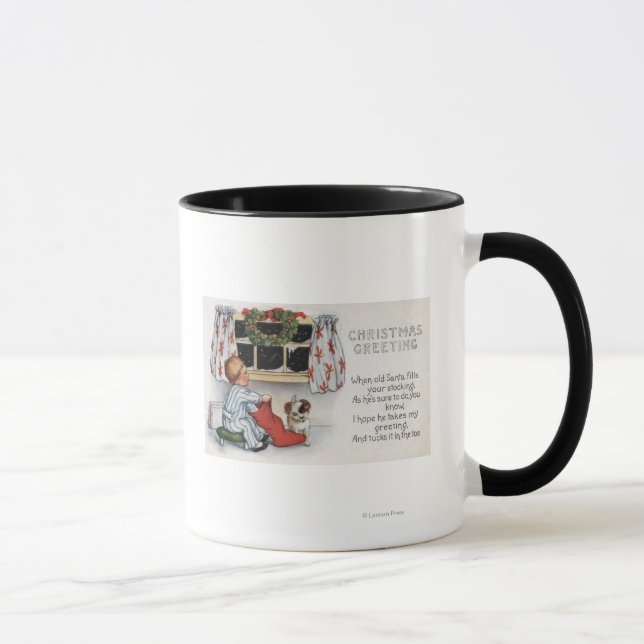 Mug Salutation de NoëlChien creuser dans l'encombremen (Droite)