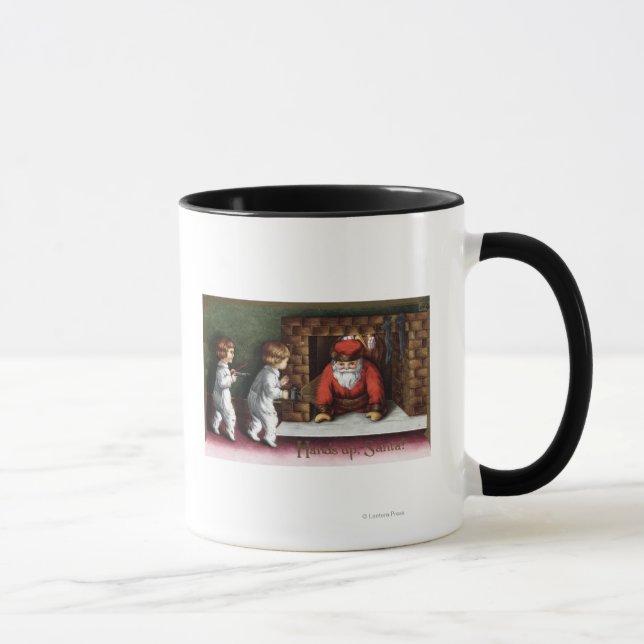 Mug Salutation de NoëlLe Père Noël sort de Chimney (Droite)