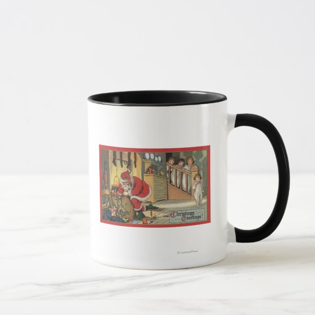 Mug Salutation de NoëlPère Noël retirer des cadeaux (Droite)