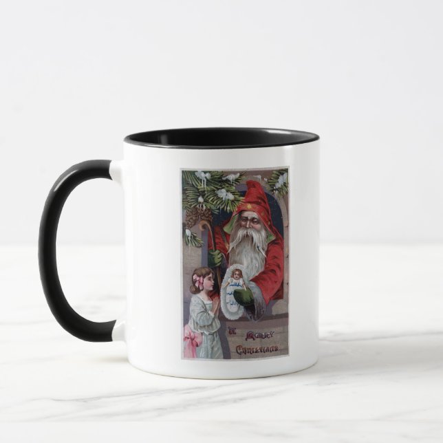 Mug Salutation de NoëlPoupée de don de Noël (Gauche)