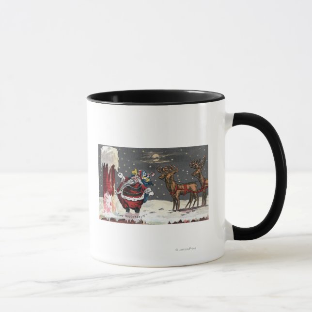 Mug Salutation de NoëlSanta et Chimney (Droite)