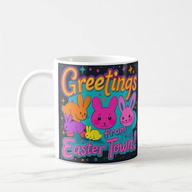 Mug Salutation De Pâques Des Bunnies (Gauche)