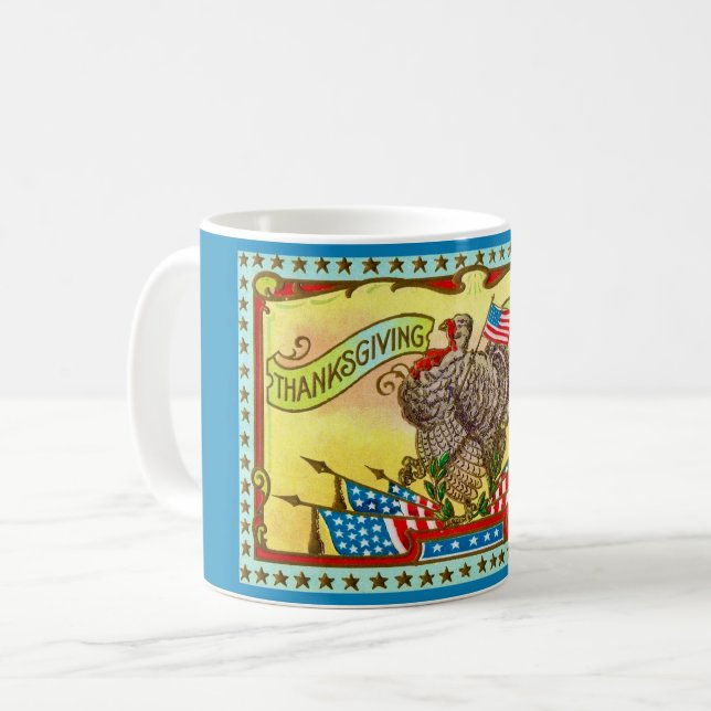 Mug Salutation de Thanksgiving patriotique (Devant gauche)