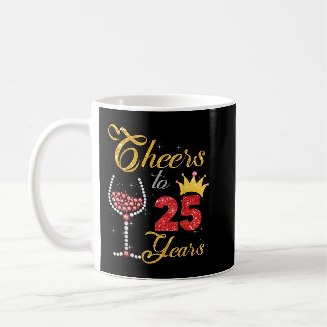 Mug Salutations à 25 Ans 1997 25ème Anniversaire Vin D (Gauche)