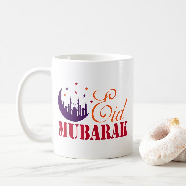 Mug Salutations de l'Aïd islamique - Aïd moderne Mouba (Avec donut)