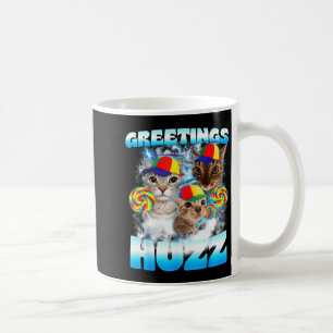 Mug Salutations de Mème de Chat Huzz Drôle Chats Idiot