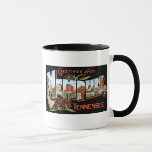 Mug Salutations de Memphis, Tennessee ! Rétro carte