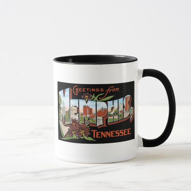 Mug Salutations de Memphis, Tennessee ! Rétro carte (Droite)