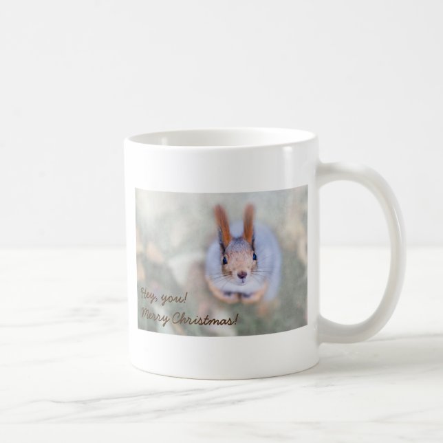 Mug Salutations de Noël de drôles d'écureuil (Droite)