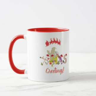 Mug Salutations de Noël Musiques rouges