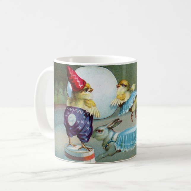 Mug Salutations de Pâques vintages Wis Chicks Circus (Devant gauche)