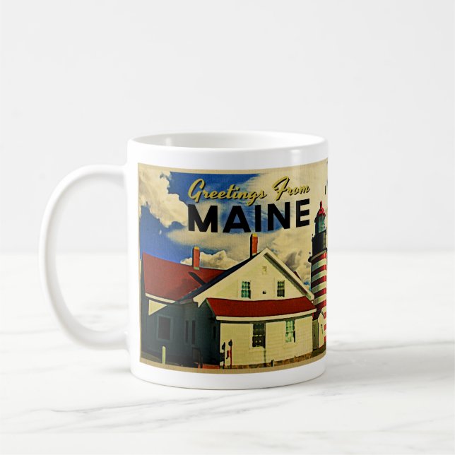 Mug Salutations du phare du Maine (Gauche)