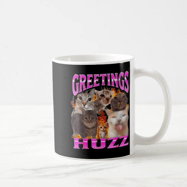 Mug Salutations Huzz Drôle Chat Mème Contrefaçon Graph (Droite)