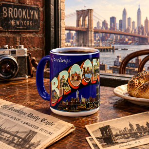 Mug Salutations Vintage de Brooklyn, New York Voyage