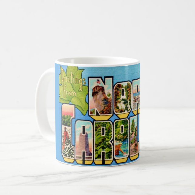 Mug Salutations Vintage de Caroline du Nord (Devant gauche)