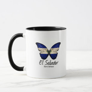Mug Salvador, Drapeau salvadorien, Papillon enveloppé,