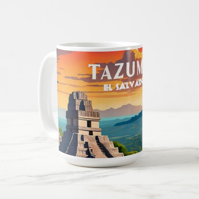 Mug Salvador | Voyager Vintage Retro Personnalisé (Devant gauche)