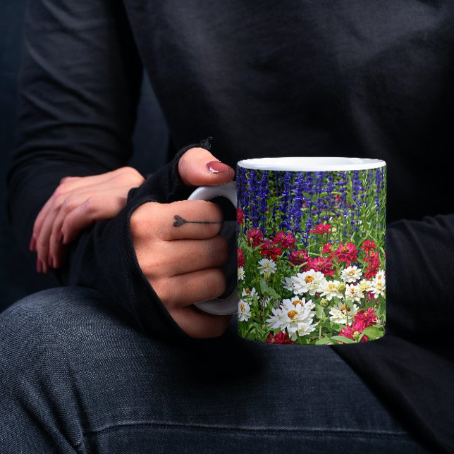 Mug Salvia Bleue et Jardin Zinnia Floral (In Situ Held)