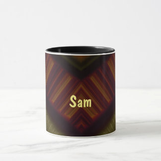Mug SAM ~ GLOSSY 3D brillant noir Brown vert