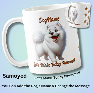 Mug Samoyed, Ajouter le nom du chien, Modifier le text