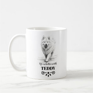 Mug Samoyed Life est meilleur avec Custom Dog Name