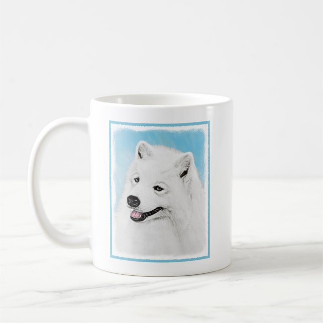 Mug Samoyed Painting - Cute Original Dog Art (Gauche)