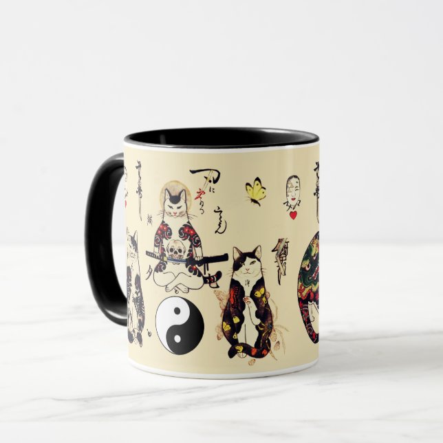 MUG SAMURAI CHAUSSURES EN SKULL, SKELETON, TATOS BOUTT (Devant gauche)